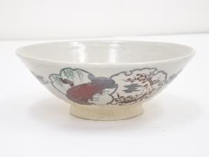京焼　色絵雪月花窓絵平茶碗